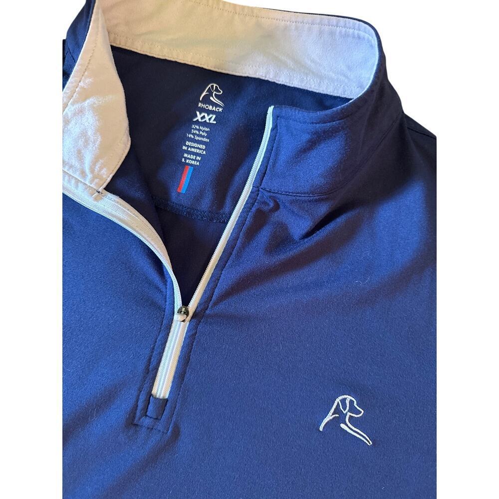 RHOBACK PERFORMANCE quarter zip pullover shirt - blue- size XXL - Picture 2 of 3